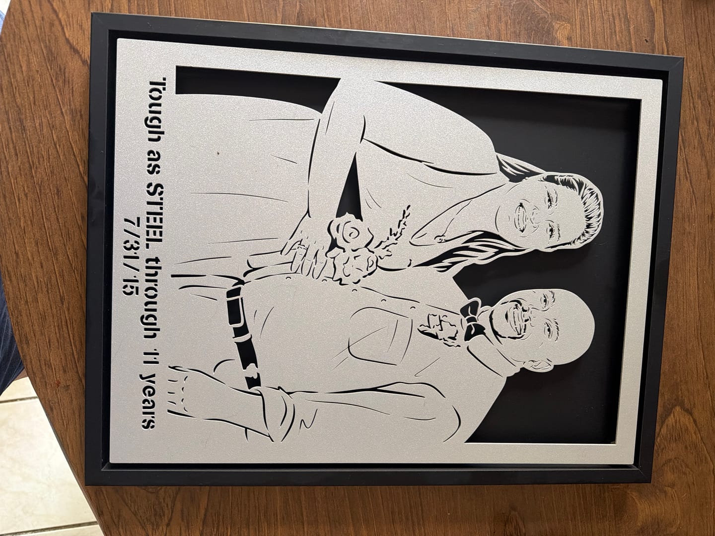 Customer photo review of Wedding Anniversary Metal Portrait