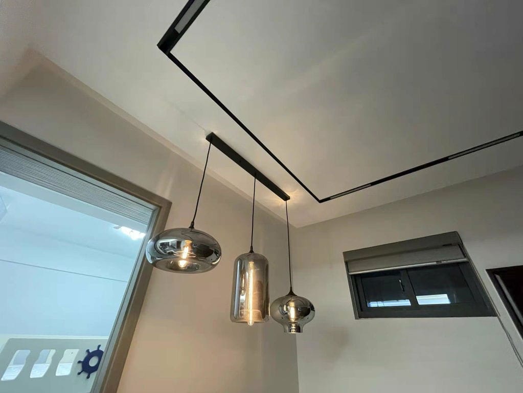 Customer photo review of Bottle Pendant Light, Hand-Blown Smoke Gray Glass, Black, E27