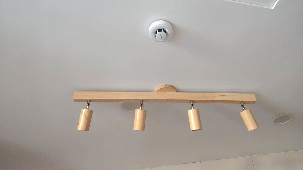 Customer photo review of Ceiling Light, Natural Wood Shade Track Spotlight, E27, 1-5 Head