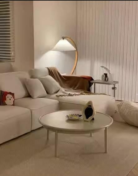 Customer photo review of Floor Lamp, Caprani Beechwood & Linen Shade, E26/E27, Plug-In