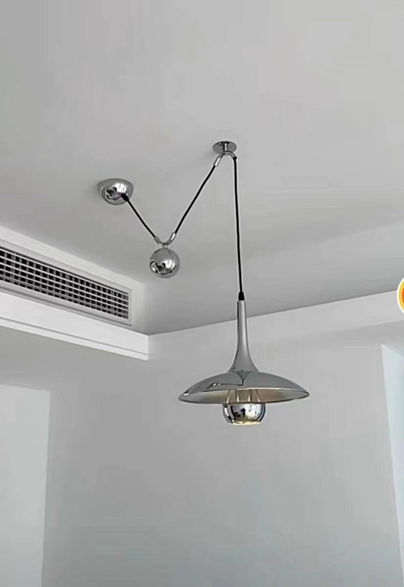 Customer photo review of Onos Pendant Light, Metal Globe Shade, Chrome or Gold, E26/E27, Adjustable