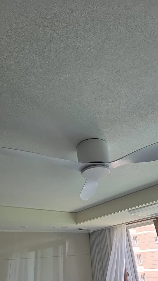 Customer photo review of Low Profile Ceiling Fan – 42/52 Inch, White, Wood, or Black Finish