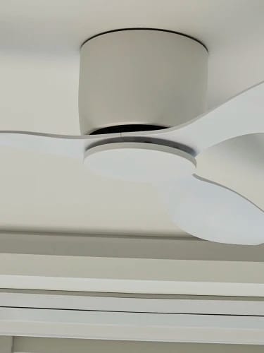 Customer photo review of Low Profile Ceiling Fan – 42/52 Inch, White, Wood, or Black Finish