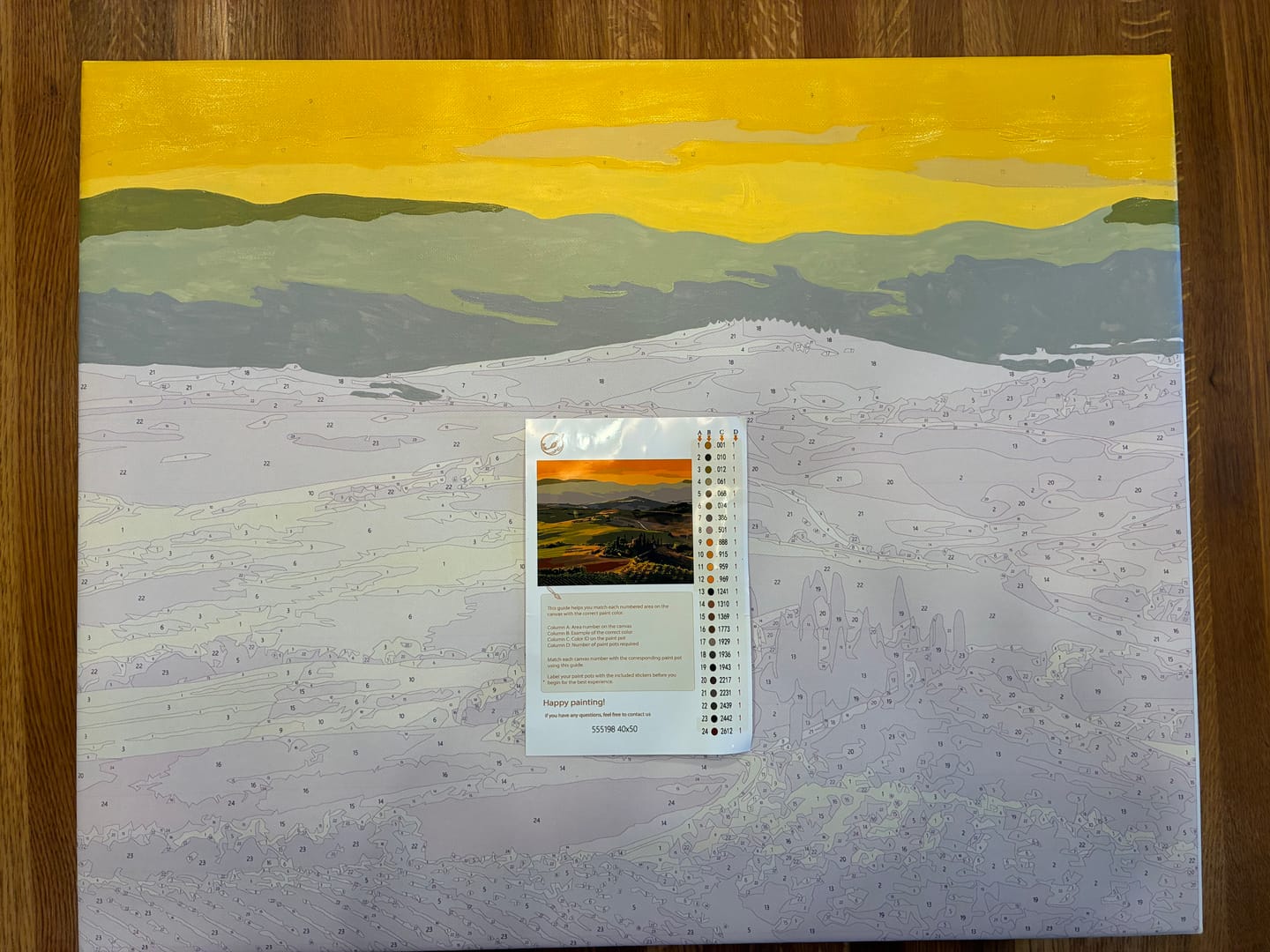 Customer photo review of Tuscany Landscape at Sunrise | Paint by Numbers