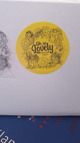 Customer photo review of Large Yellow Round Labels - 150 per roll