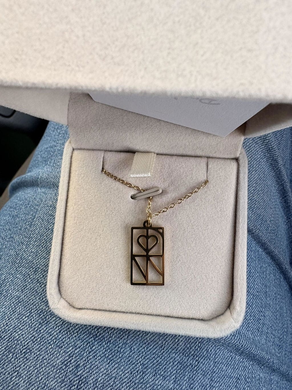Customer photo review of Couple Monogram Necklace