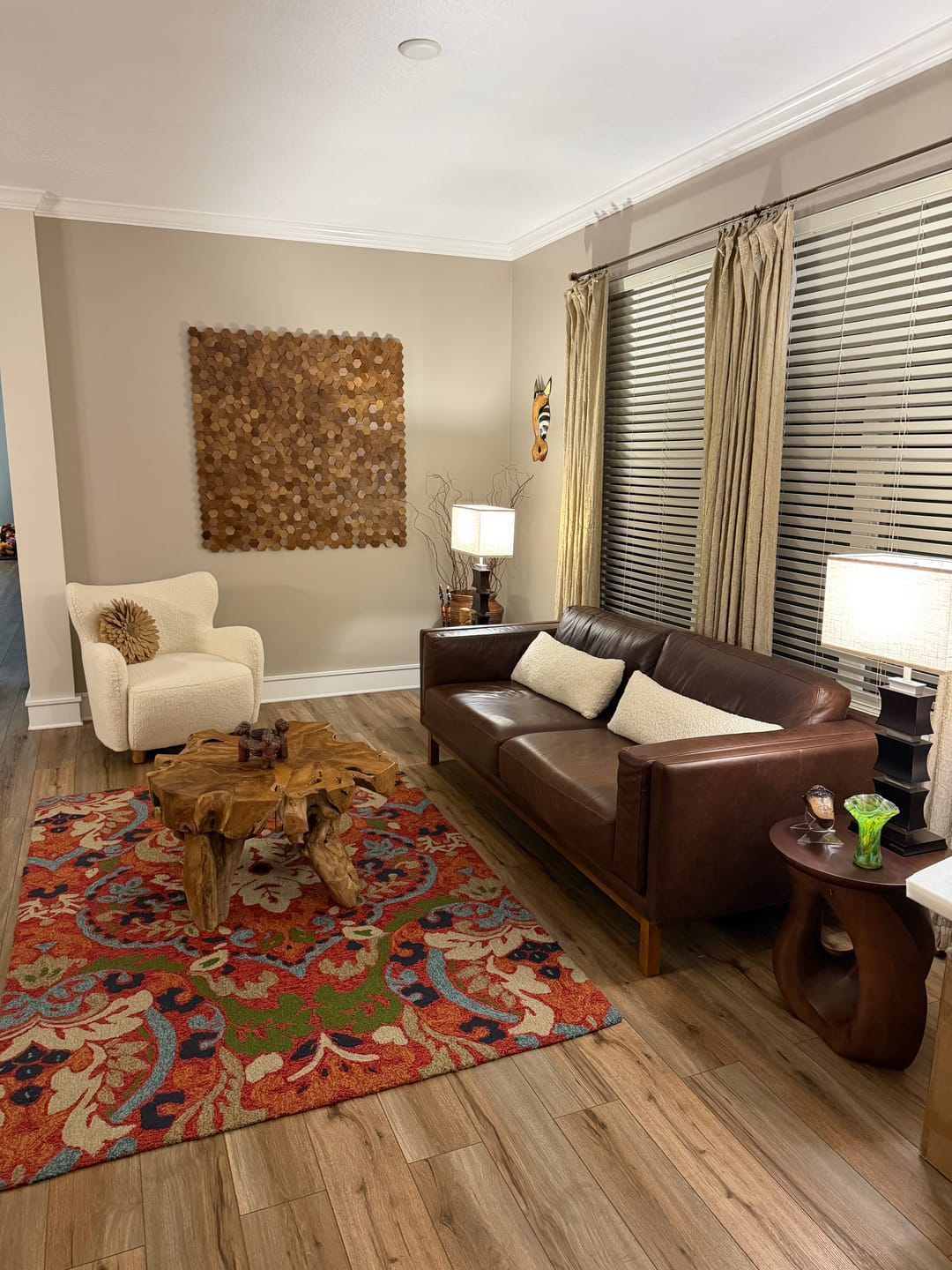 Customer photo review of 3D Wood Wall Panel | Velvet Walnut | 12.4×11.8"