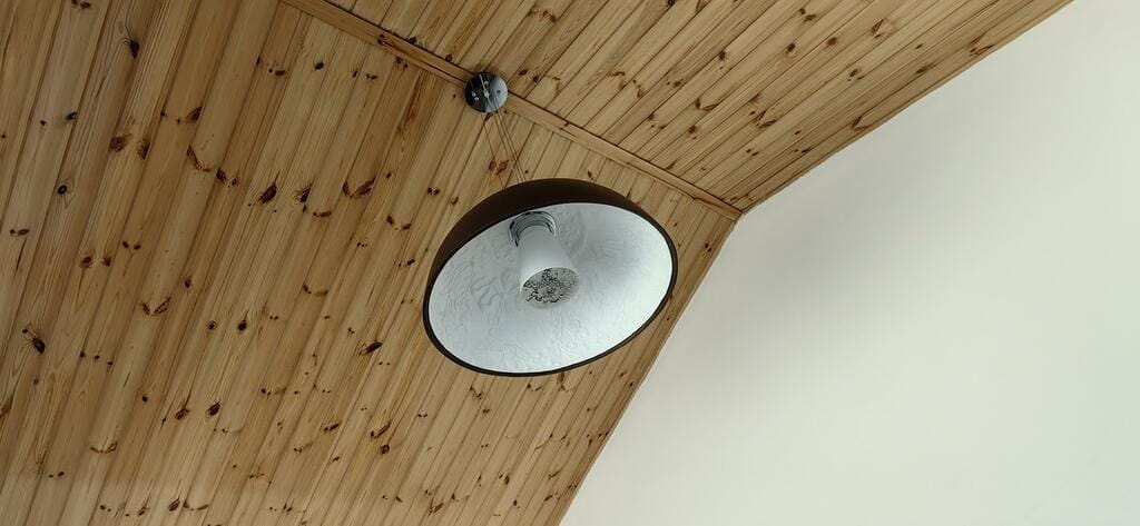 Customer photo review of Pendant Light, Cast Plaster Hemisphere Diffuser, E27, 6 Finishes