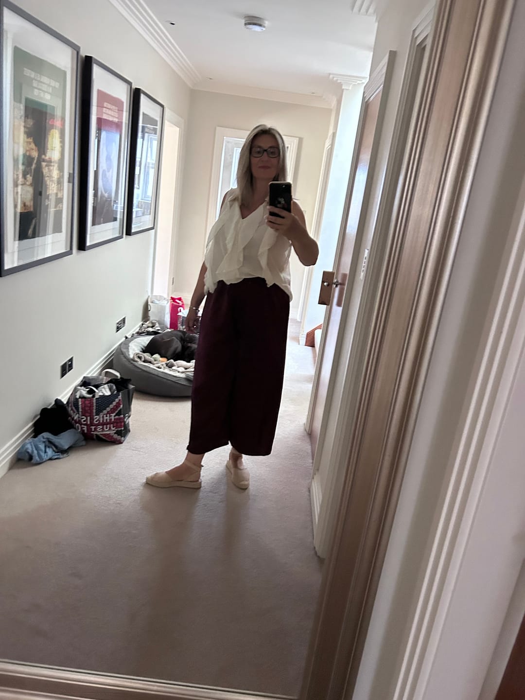 Customer photo review of Frilly Front Sheer Blouse