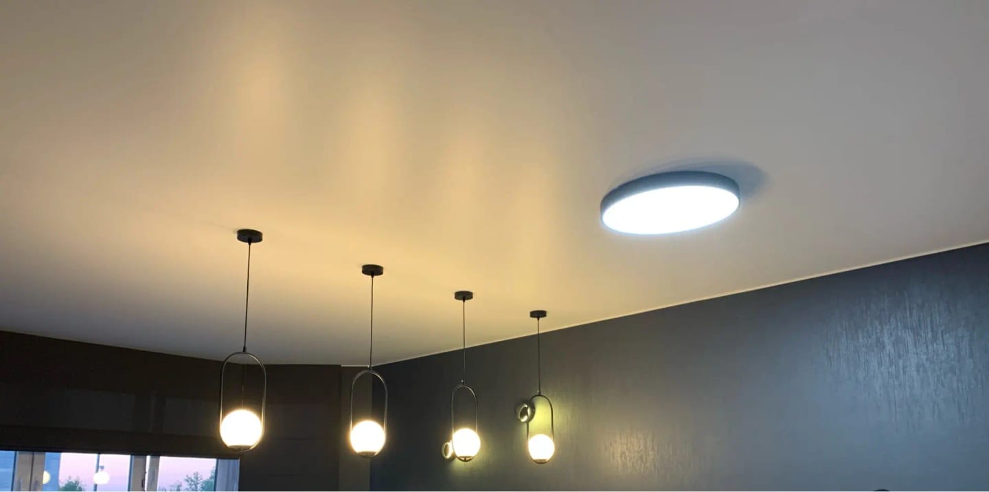 Customer photo review of Mila Pendant Light, White Glass Globe, Brass, Black or Silver, E27