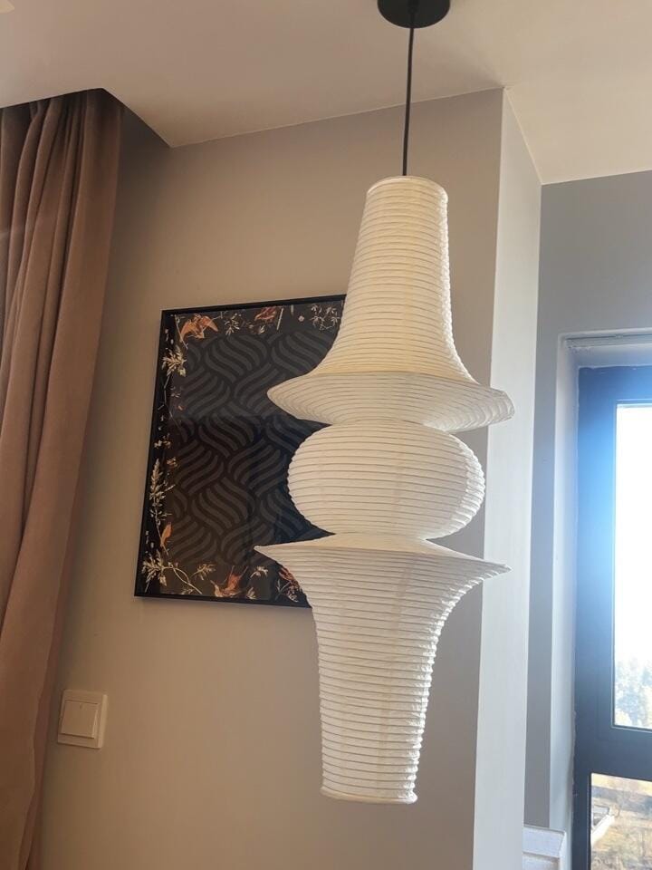 Customer photo review of Washi Paper E Pendant Light, Tall Mulberry Shade, E26/E27, Hardwired