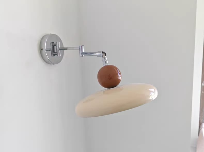 Customer photo review of Lola Wall Lamp, Round Disc, Plug-In, Integrated LED, Chrome or Green