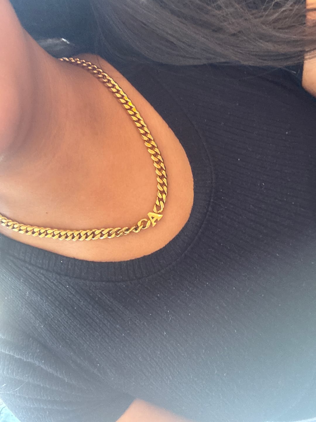 Customer photo review of Initials Choker w/ XL Cuban Chain