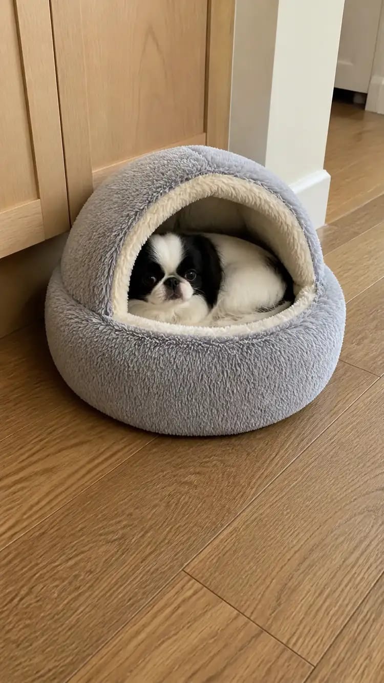Customer photo review of Snuggle Haven Cozy Cave Pet Bed