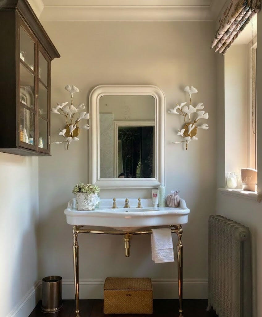 Customer photo review of Wall Lamp, White Ceramic Ginkgo Leaves, G9, Gold or Nickel Finish
