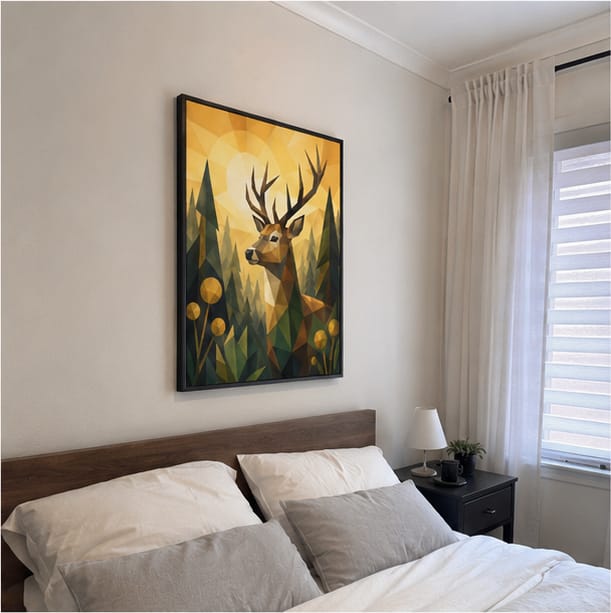 Customer photo review of Deer Canvas Wall Art