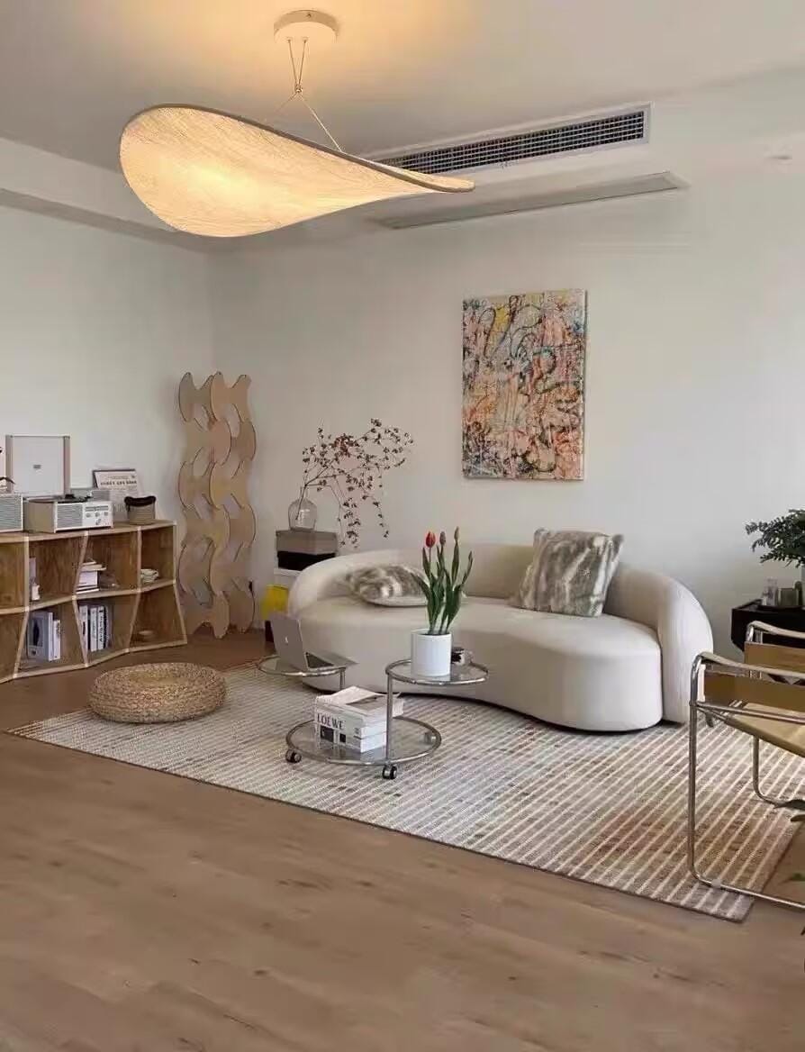 Customer photo review of Pendant Light, Tense, Mulberry Silk Diffuser, Black Frame, LED, Dimmable