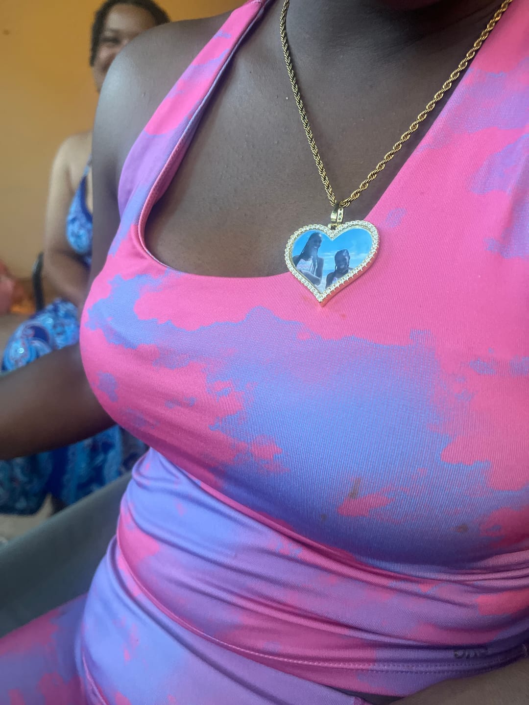 Customer photo review of Iced Photo Pendant