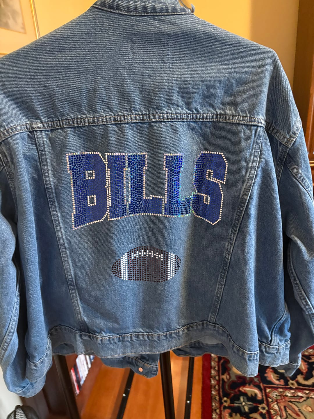 Customer photo review of Small Football SPANGLE BLING Transfer