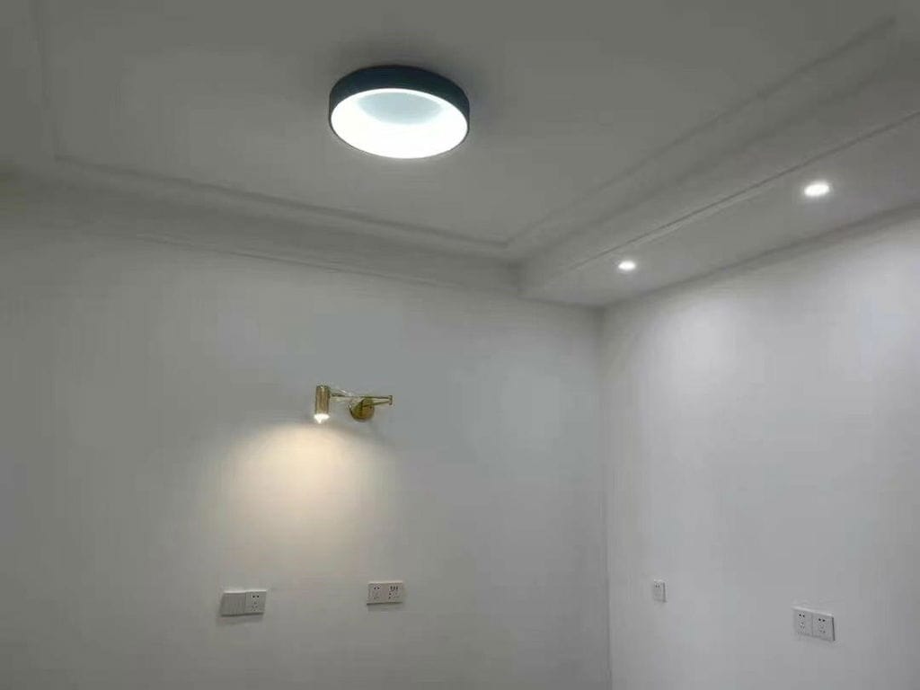 Customer photo review of Swing Arm Wall Sconce, Adjustable Iron Arm, Integrated LED, Gold