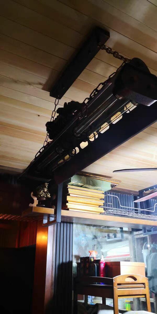 Customer photo review of Chandelier, Rust Iron Industrial Steampunk, E27 Edison Sockets, Hardwired