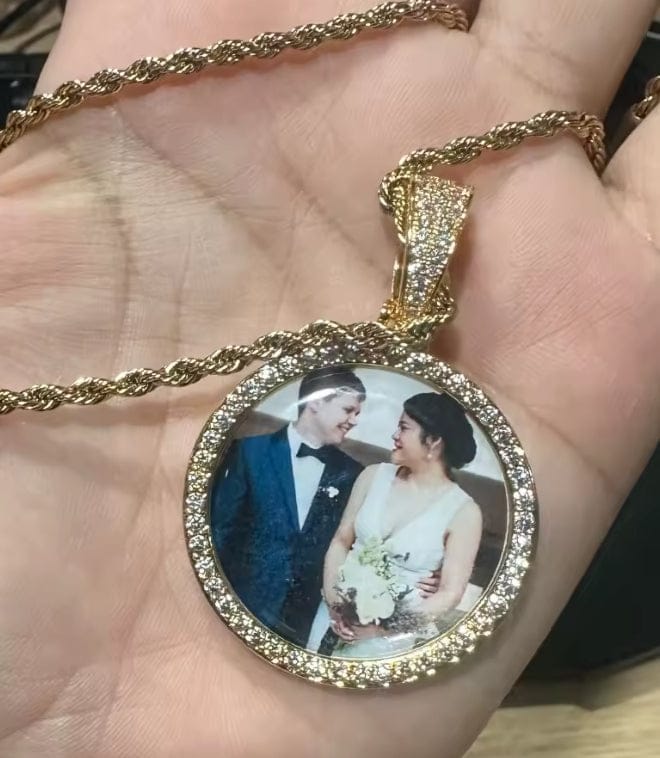 Customer photo review of Iced Photo Pendant