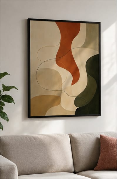 Customer photo review of Abstract Neutral Canvas Wall Art