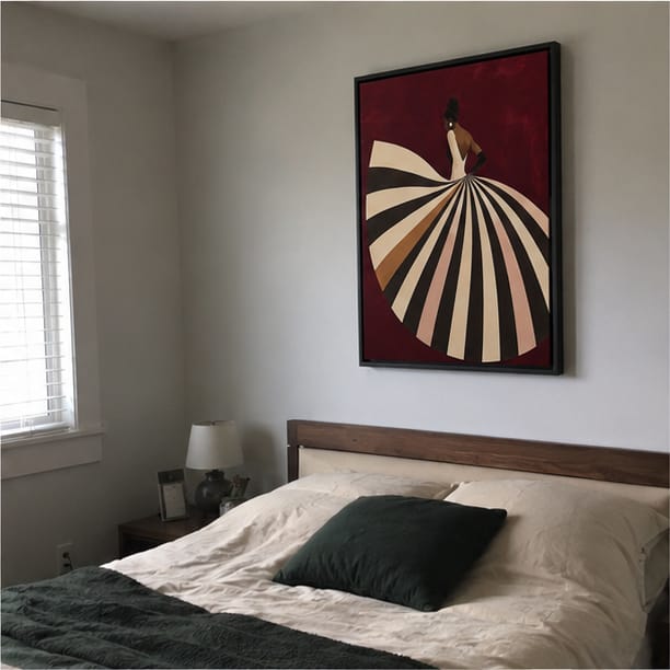 Customer photo review of Woman in Striped Dress Canvas Wall Art
