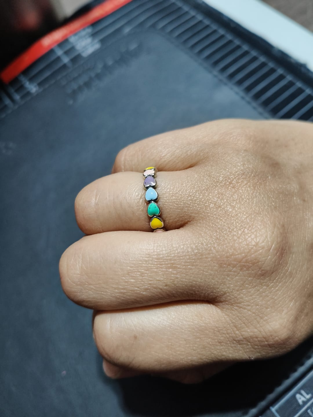 Customer photo review of Anillo Corazones Pastel - Plata .925