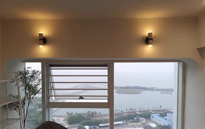 Customer photo review of Wall Lamp, Couleur Double Up-Down Glow, E26/E27, Metal Shades