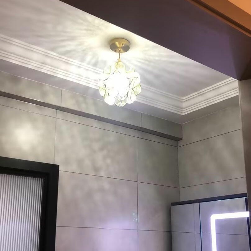 Customer photo review of Glass Petal Pendant Light, Handblown Shade, Brass Fitting, E26/E27