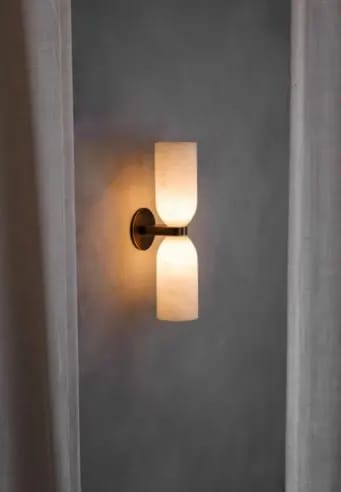 Customer photo review of Wall Sconce, Twin Alabaster Columns, Bronze Nexus, E14 Dimmable