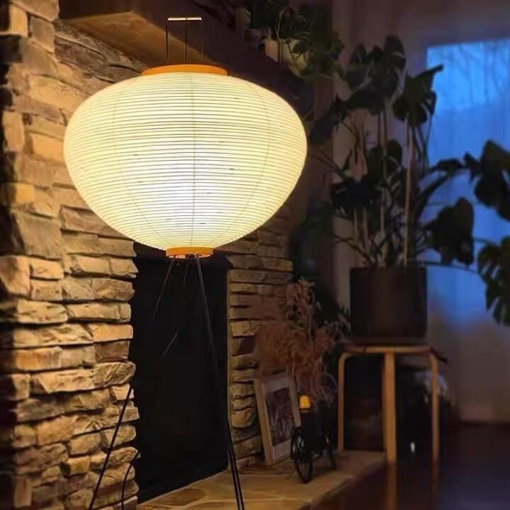 Customer photo review of Floor Lamp, Rice Paper Shade, E26/E27, Plug-In, Sculptural