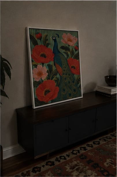 Customer photo review of Peacock Canvas Wall Art