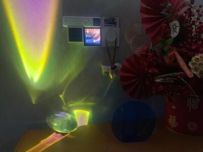 Customer photo review of Table Lamp, Atman Crystal Glass Oval, Chrome Base, Integrated LED