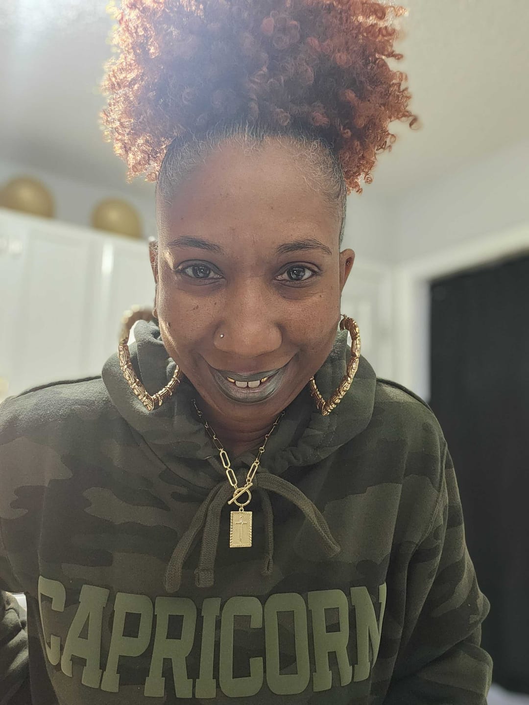 Customer photo review of Camo Puff Print Hoodie