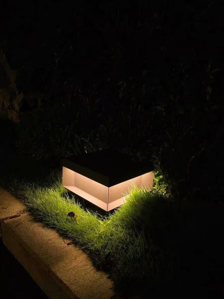 Customer photo review of Outdoor Post Light, Black Metal, Frosted Acrylic, LED, IP65