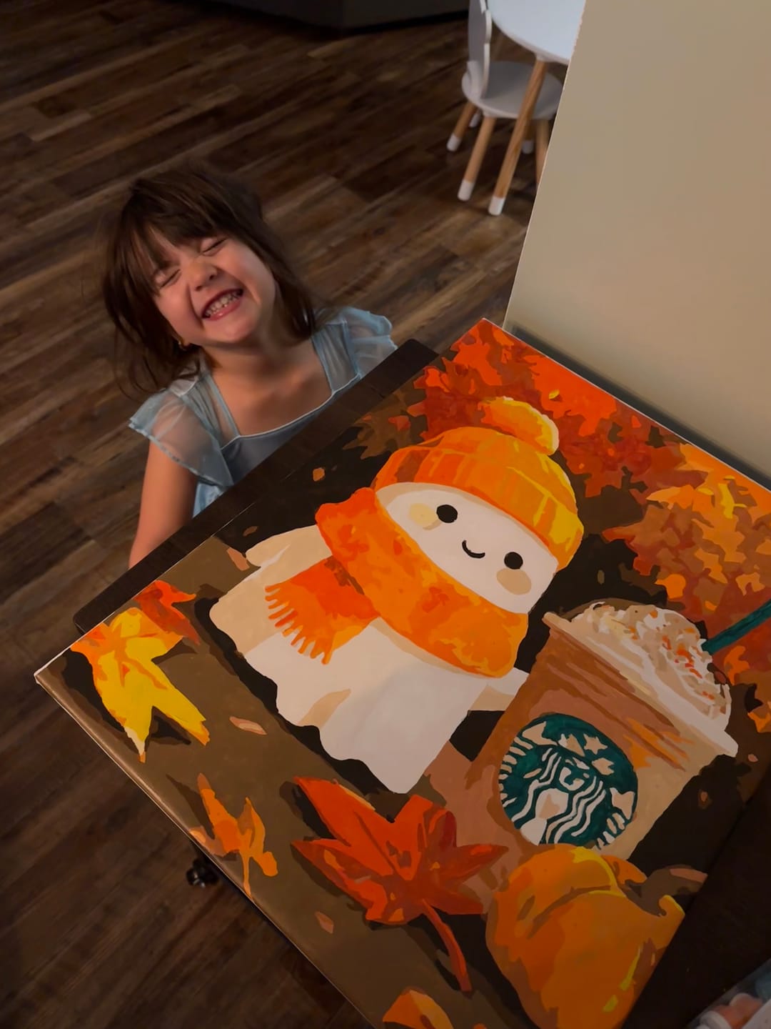 Customer photo review of Pumpkin spice ghost | Paint by Number