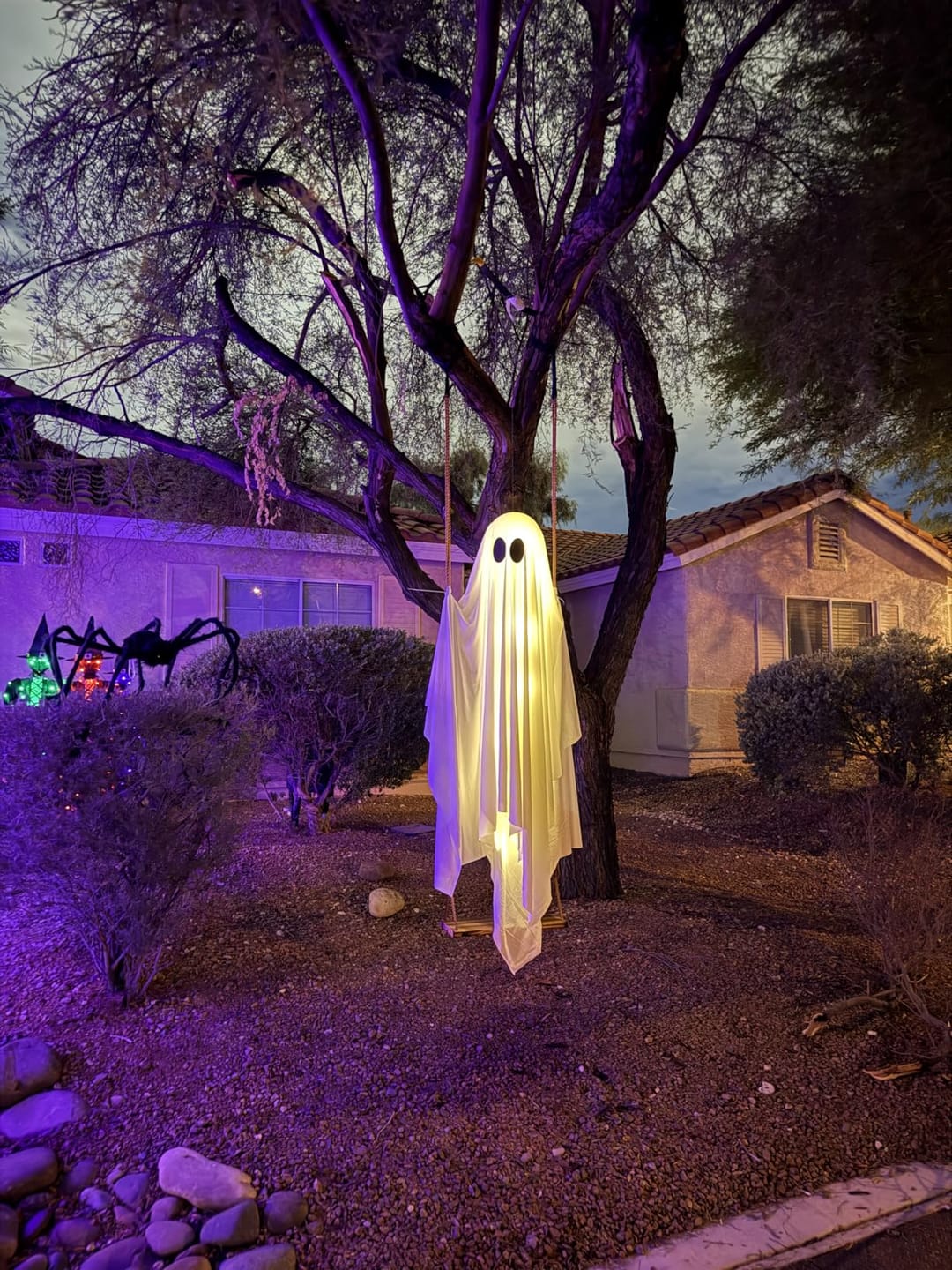 Customer photo review of Glowing Ghost Swing for Halloween Decor
