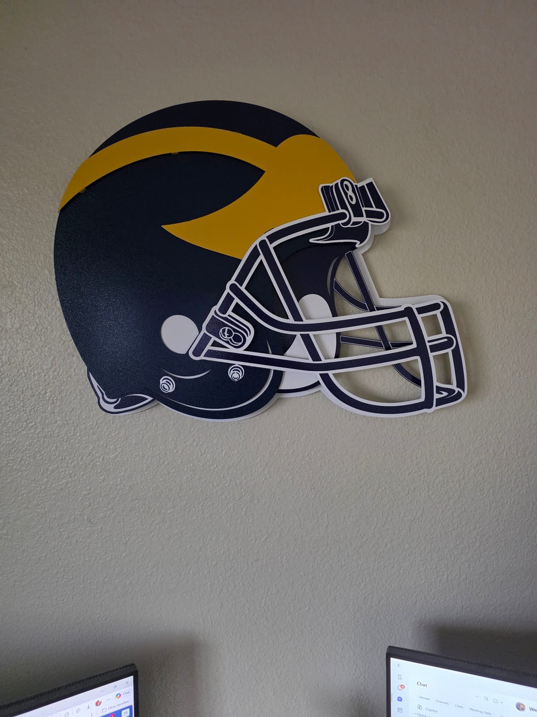 Customer photo review of Michigan Wolverines BLITZ Collection- 8 Layer  "Winged" Helmet 3D Metal Wall Art