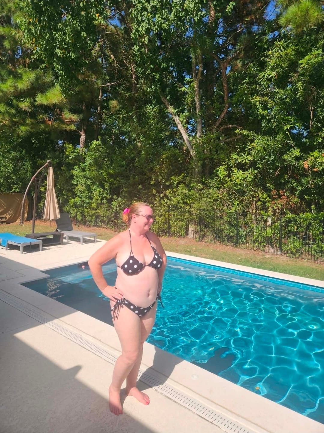 Customer photo review of Southern Charm Polka Dot Side Tie Bikini Bottom  final sale