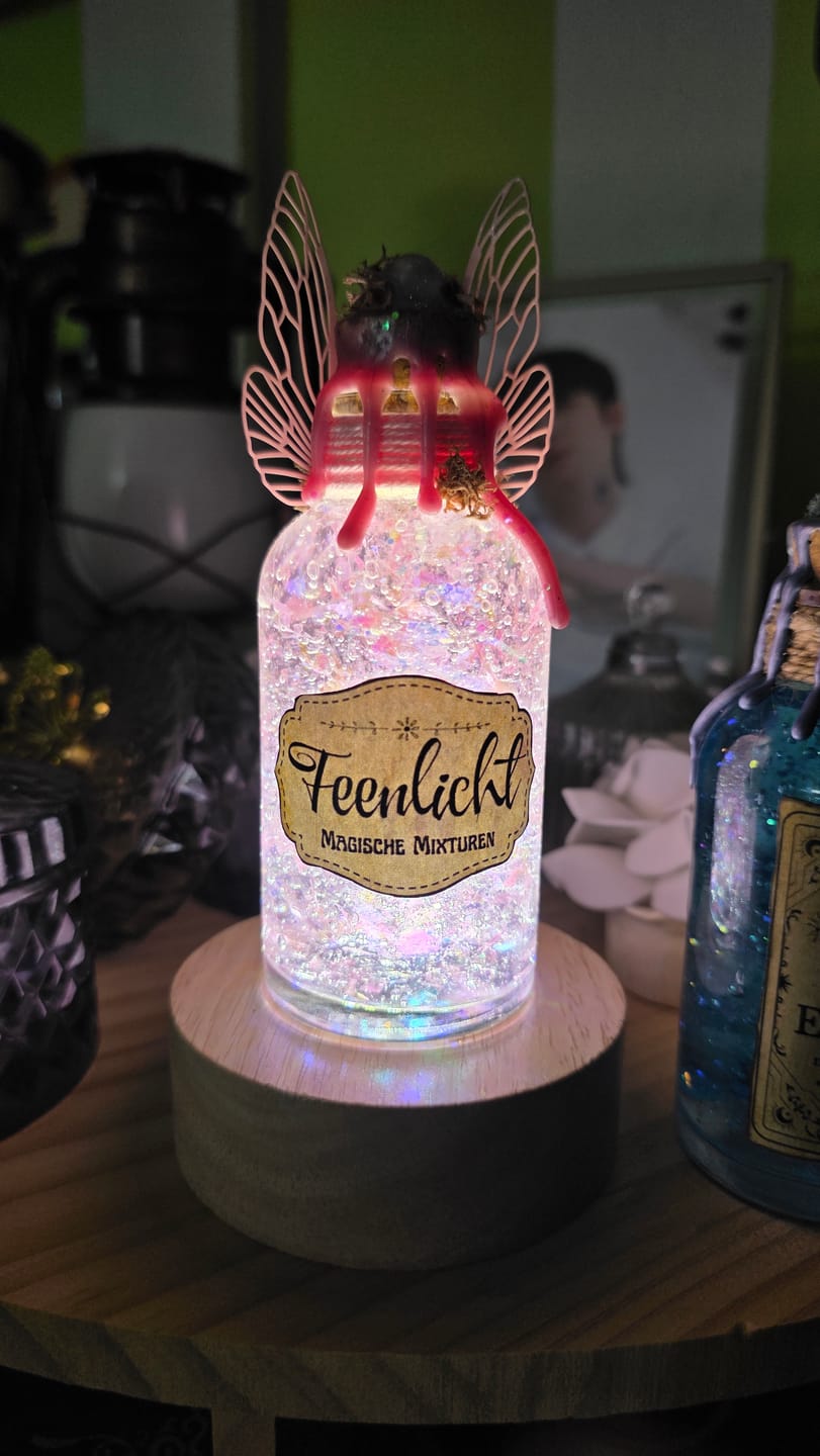 Customer photo review of Zaubertrank Flasche Deko – Feenlicht