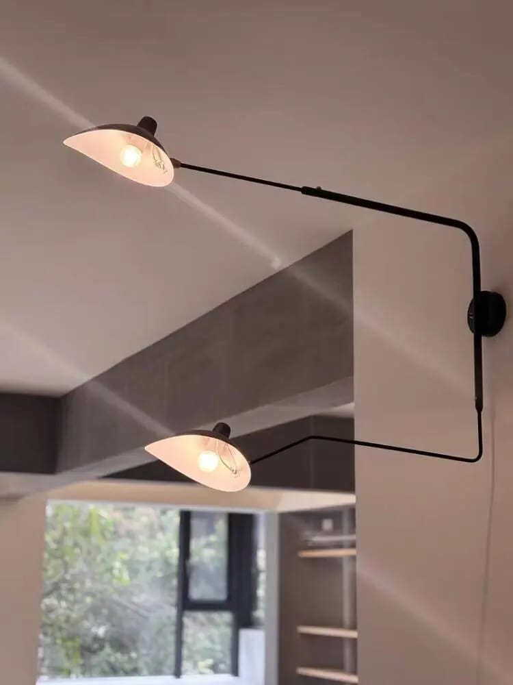 Customer photo review of Wall Sconce, Spider Long-Arm, Rotating Shade, Metal and Brass, E26 / E27