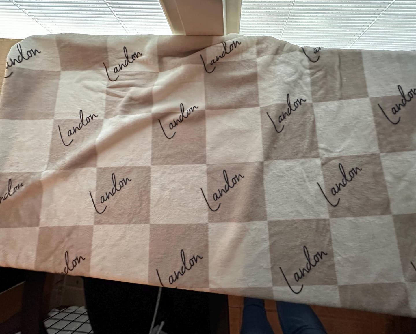 Customer photo review of Personalized Kids Minky Blanket: Custom Name, Soft Fleece or Sherpa