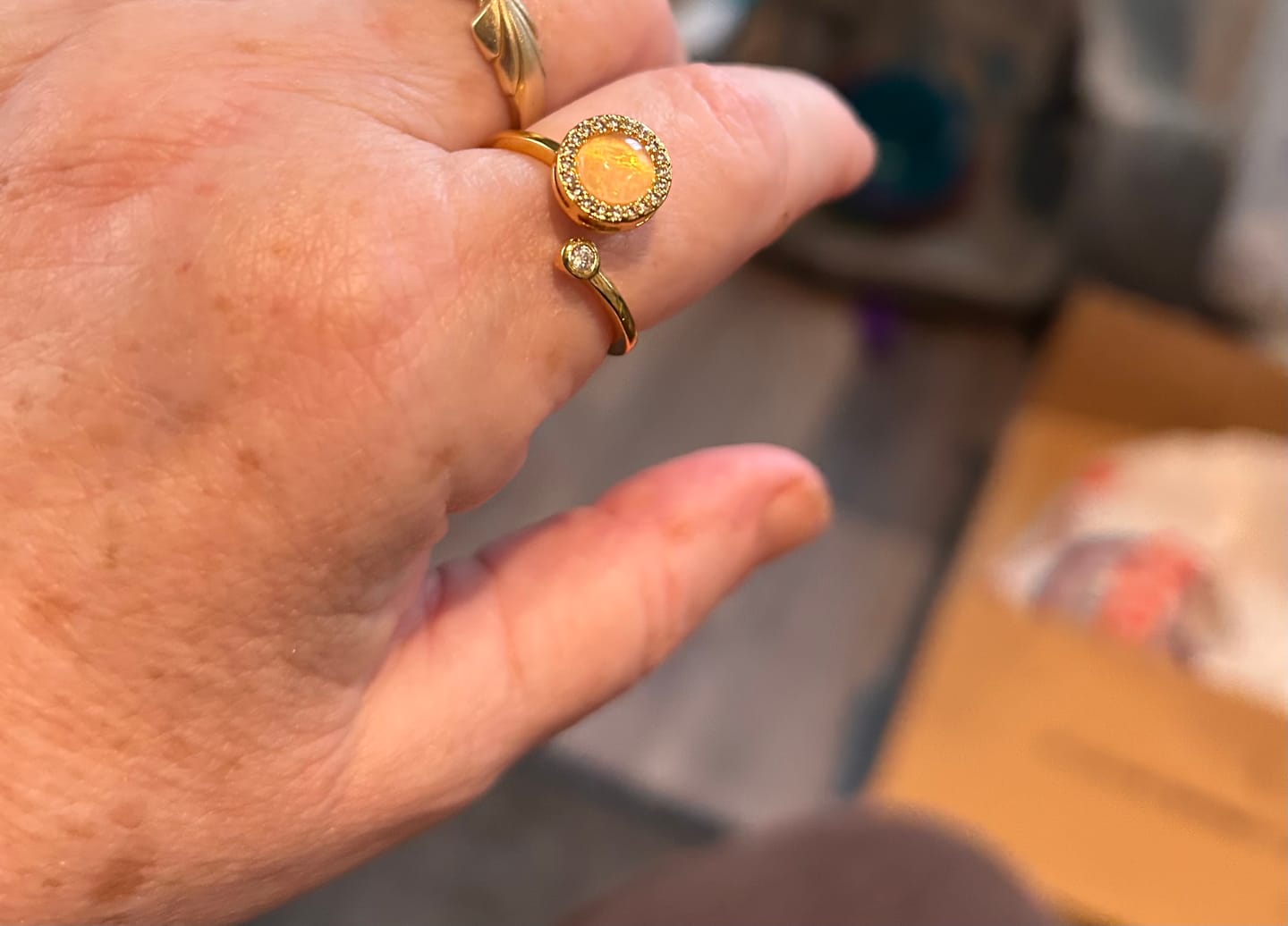 Customer photo review of Moonstone Meditation Ring