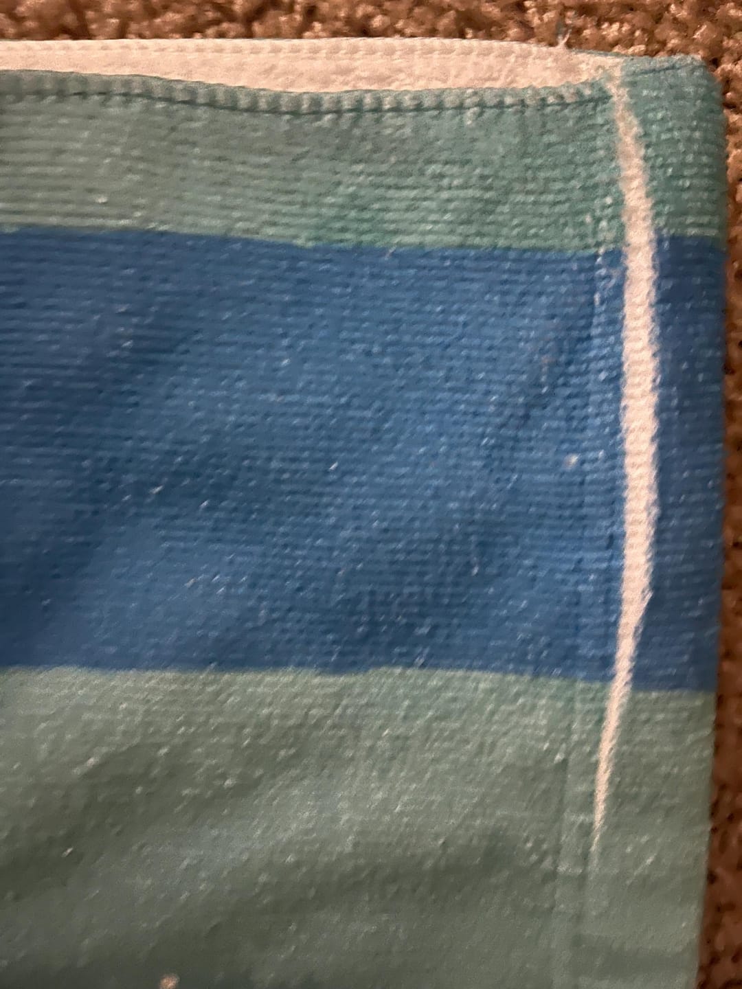 Customer photo review of Personalized Striped Beach Towel: Custom City Name, Quick-Dry Travel Towel