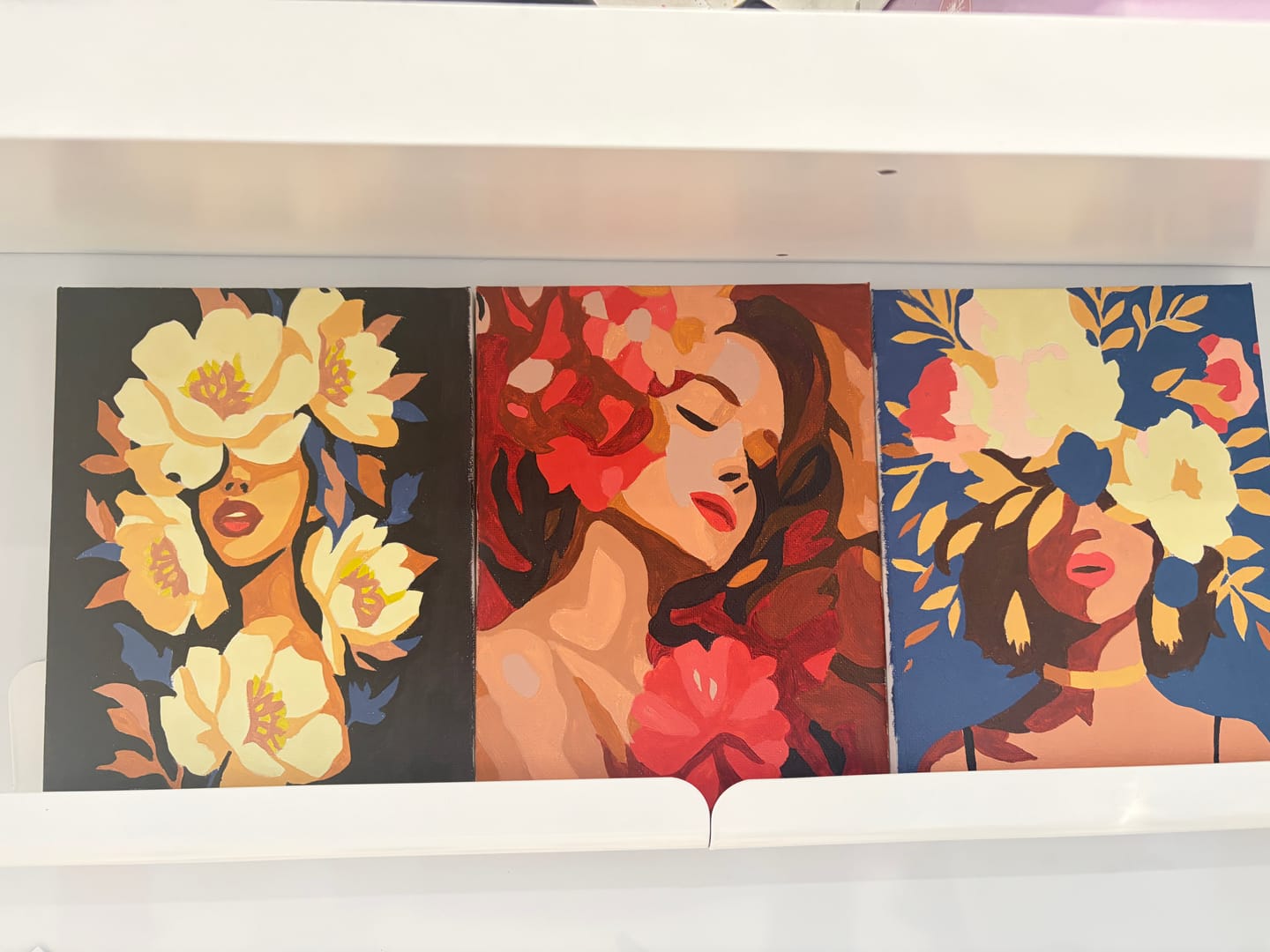 Customer photo review of 6 Mini Paintings - Flower Ladies Set