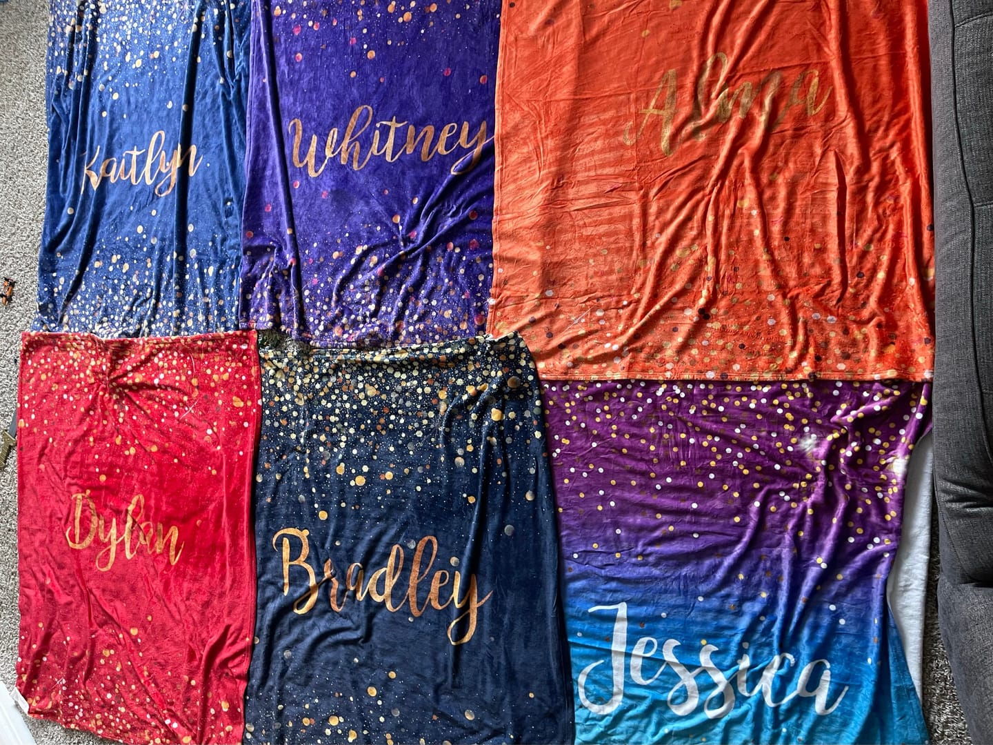 Customer photo review of Personalized Glitter Blanket: Custom Name Minky or Sherpa Fleece