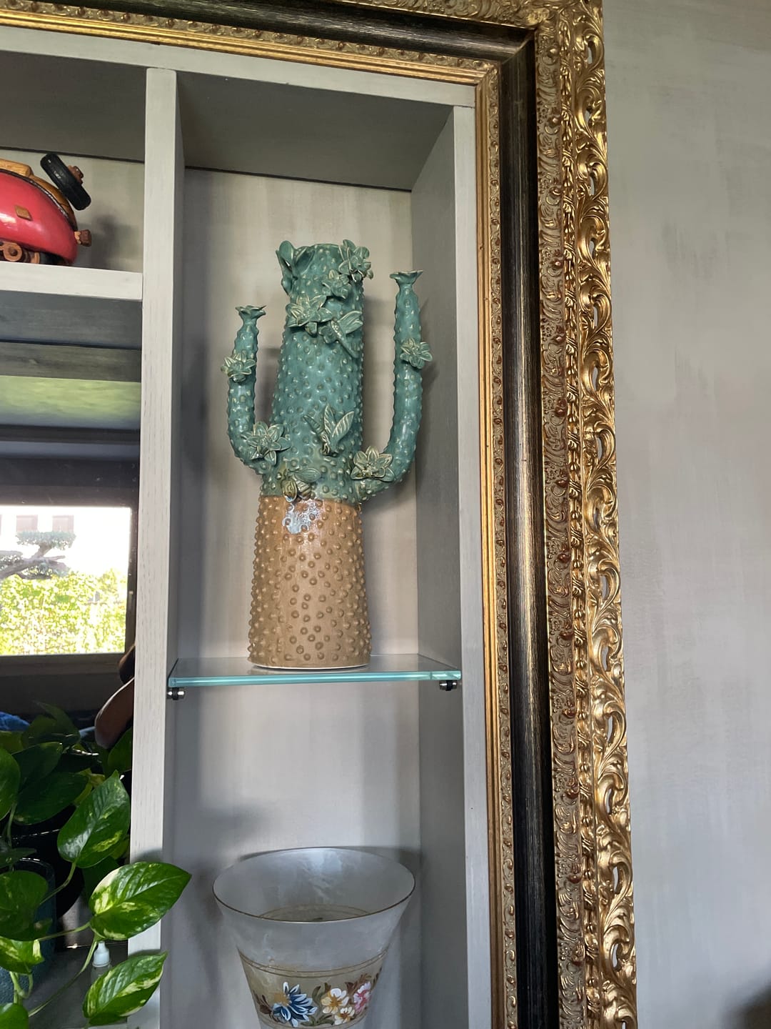 Customer photo review of Vaso Cactus in Ceramica Verde e Giallo H.50x28x20 cm