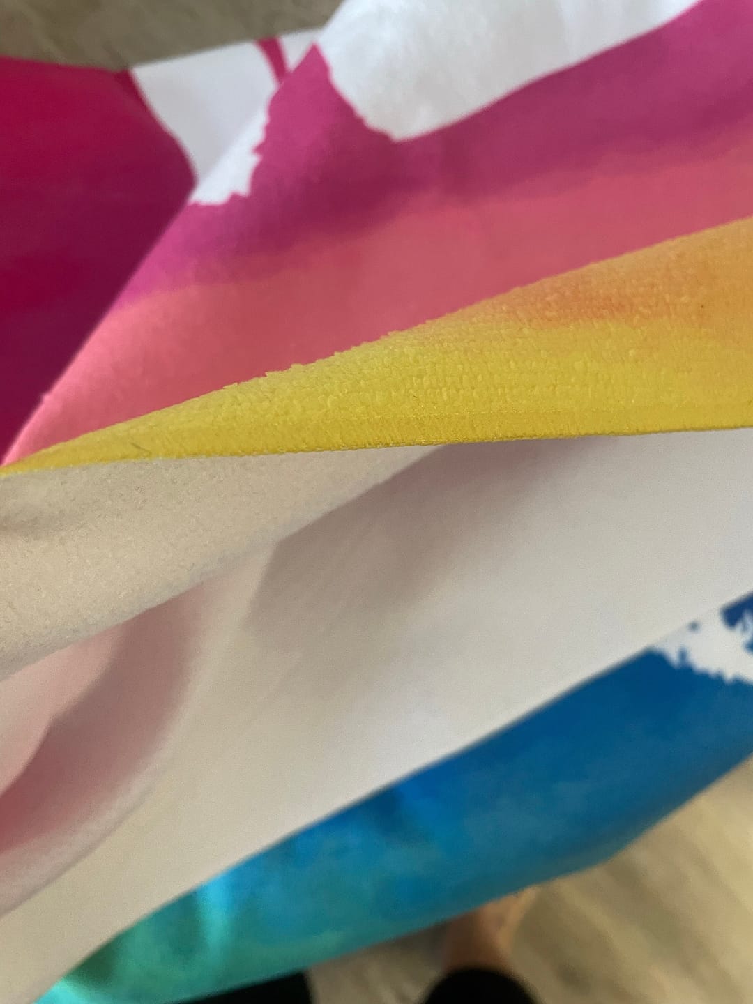 Customer photo review of Personalized Tie Dye Beach Towel: Custom Name Pool Towel
